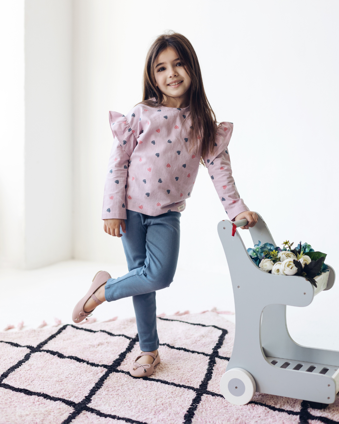 Girls' Legging & Top Set - Pink/Blue