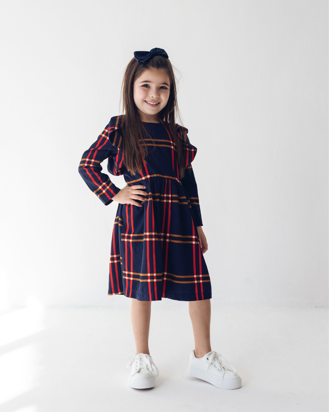 Girls' Checkered Ruffle Dress - Image 2