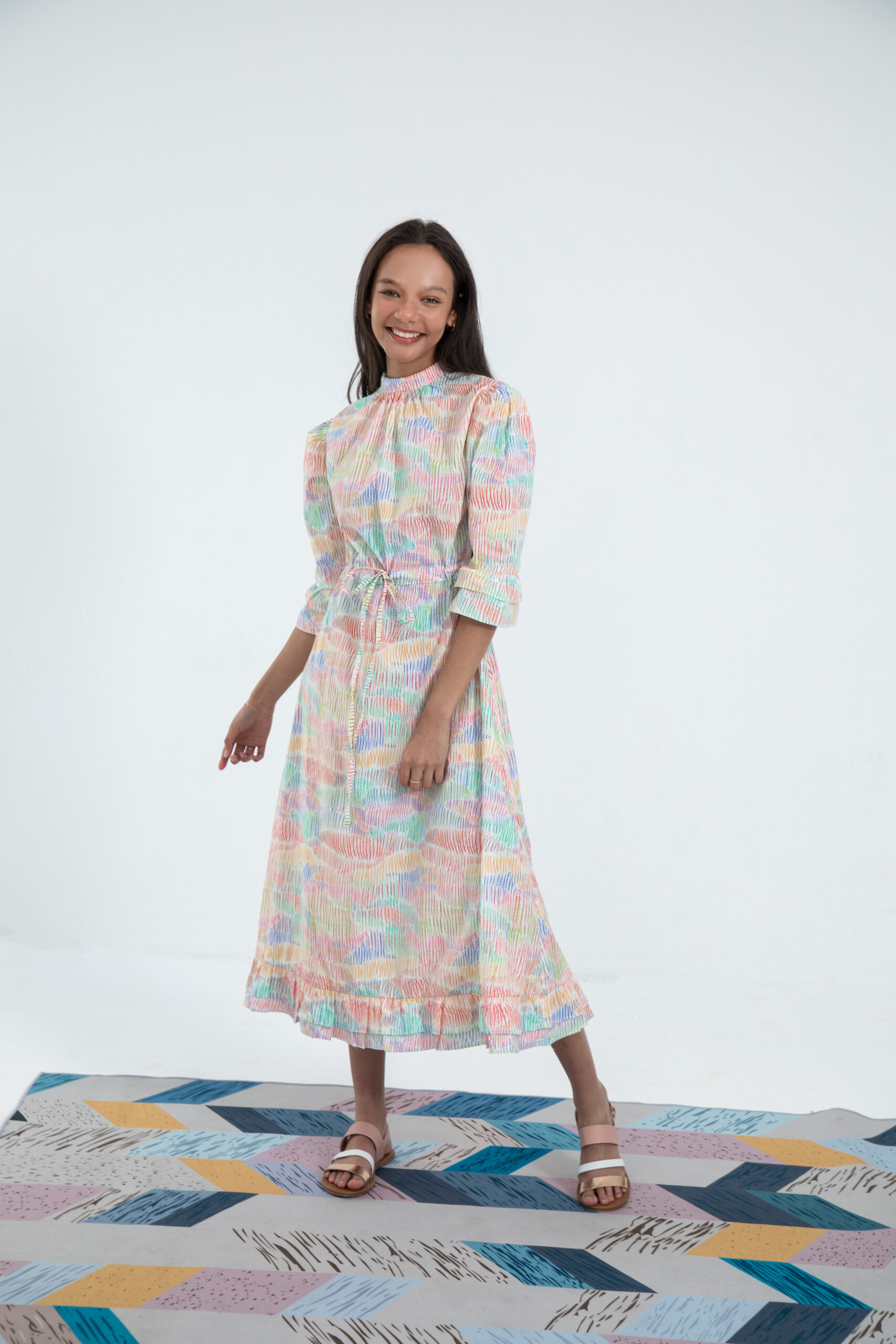 Ladies Midi Ruffle Dress - Image 7