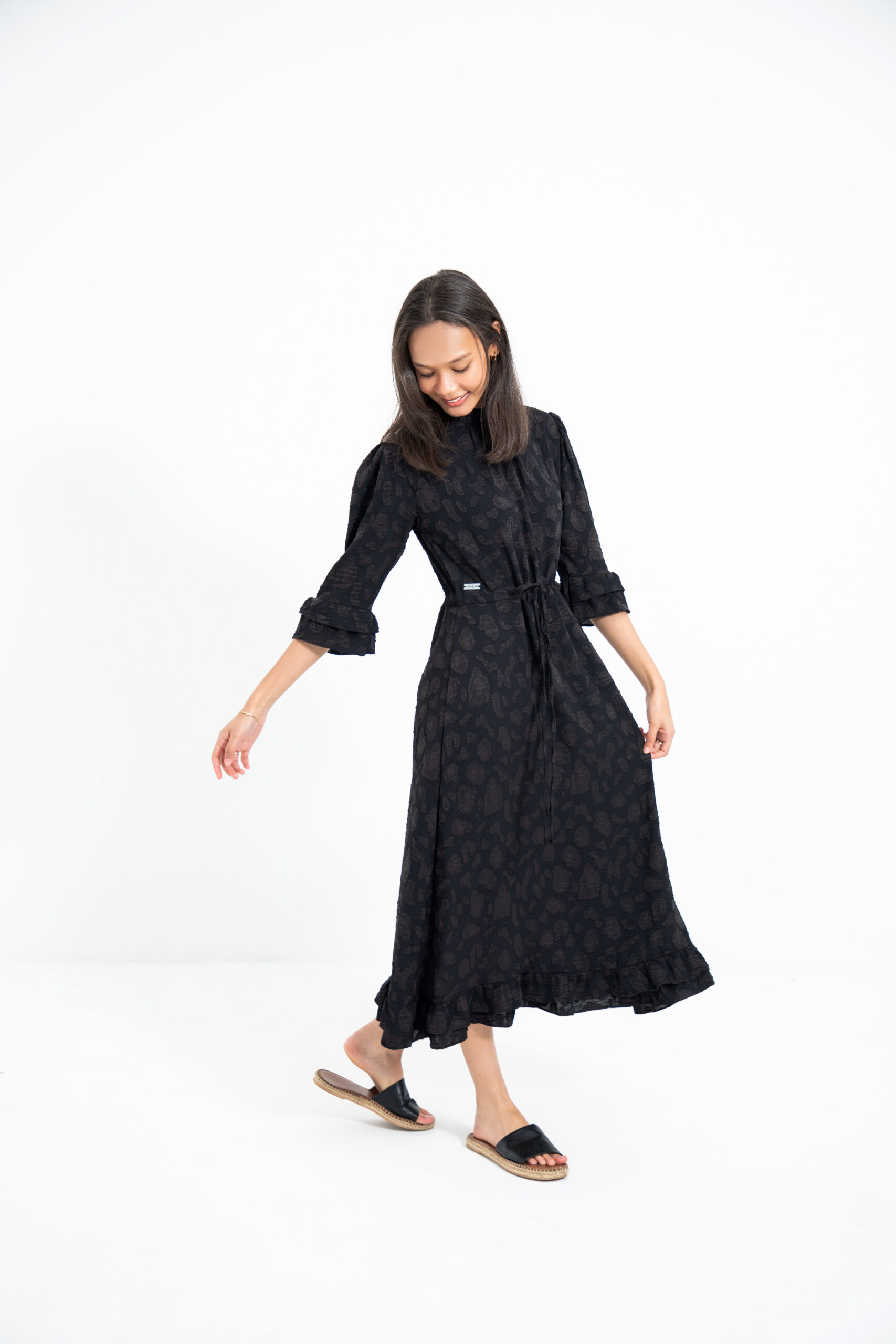 Ladies Midi Ruffle Dress